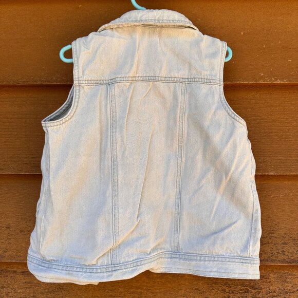 Fabkids Light Blue Denim Jean Vest Girls XL 100% Cotton Sleeveless Button-Front - Picture 4 of 8